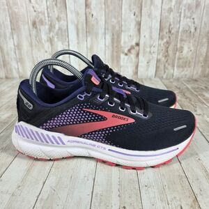Brooks Adrenaline GTS 22 Running Shoes Cushion Support‎ Black Purple 7.5